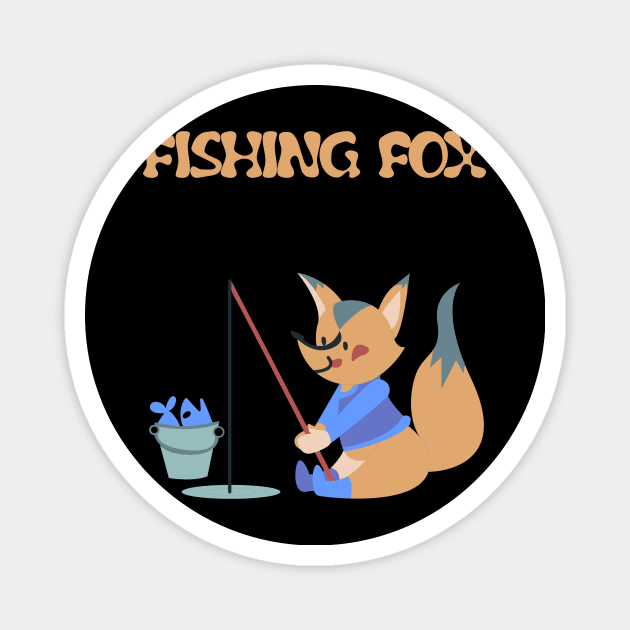 The fishing fox Magnet by Imutobi